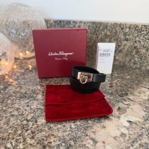 Salvatore Ferragamo Leather Wrap Bracelet